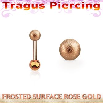 trgtt34 piercing tragus acero quirurgico oro rosa bola acero esmerilado 3mm bola acero liso 3mm al por mayor
