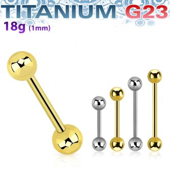ubb18b3 titanium g23 barbell 18g 3mm balls