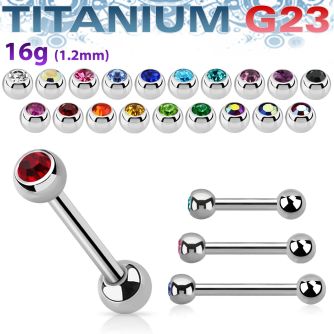 ubber91 titanium g23 helix barbell bezel set ball