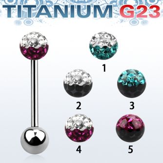 ubbfr5e barbell lengua titanio g23 bola multi cristal ferido 5mm colores bola titanio 5mm inferior distribuidor