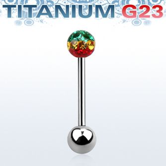 ubbfr5r titanium g23 barbell w 5mm rasta ferido ball