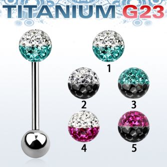 ubbfr6e titanium g23 barbell w 6mm 2 color ferido ball