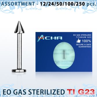 ublk471 surtido piercings surtido 250 50 piercings esterilizados labrets titanio g23 cono 3mm 6mm 16mm mayorista