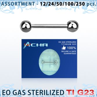 ublk482 surtido piercing surtido 250 50 piercings esterilizados barbells pezon titanio g23 bolas 5mm al por mayor