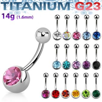 ubn1cg piercing ombligo titanio g23 bola joya bisel 8mm bola titanio liso 5mm distribuidor mayorista