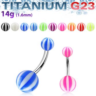 ubnbe piercing ombligo titanio g23 bolas pelota playa acrilicas 5 8mm venta