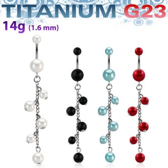 ubndpr7 titanium g23 banana w pearl balls multi pearl chain