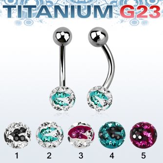ubnfr6c titanium belly banana w 6mm zebra multi crystal ball