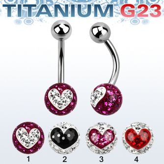 ubnfr8b titanium g23 belly banana w steel heart ferido ball