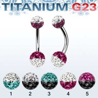 ubnfrse titanium g23 belly banana w 5 6mm 2 color ferido balls