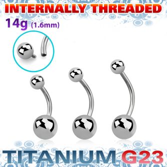 ubngin titanium g23 belly banana 5mm 8mm internally threaded