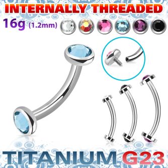 ubnin11 titanium g23 banana 16g flat back crystals internal