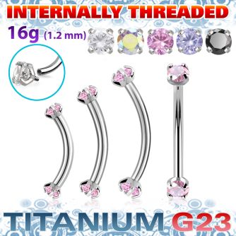 ubnin12 titanium g23 banana 16g color cz internal