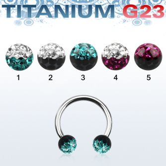 ucbfr5e titanium g23 circular barbell with a 5mm 2 color ball