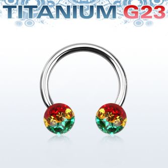 ucbfr6r barbell circular titanio g23 bolas multi cristal 6mm rayas color rasta venta
