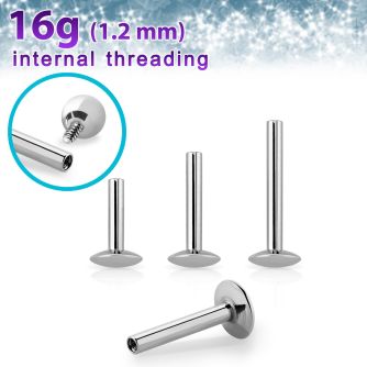 ufopst16 316l steel ufo labret posts w internal threading 1.2mm