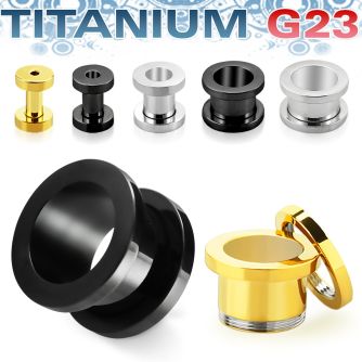 ufpg mirror polished titanium g23 screw fit flesh tunnel