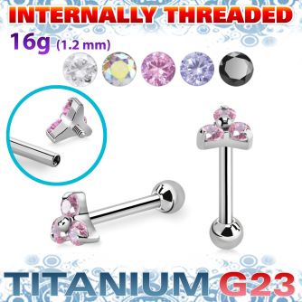 uhein13 titanium g23 internally threaded barbell 3 cz
