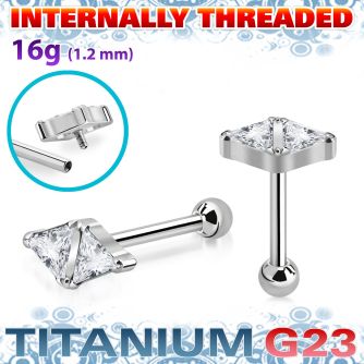 uhein32 titanium g23 barbell double triangle ball internal