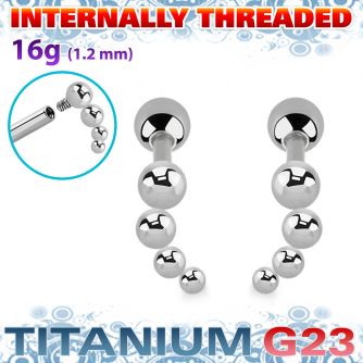 uhein51 titanium g23 barbell four balls curve ball internal