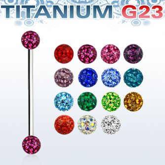 uinfr5 barbell industrial titanio g23 bolas multi cristal ferido 5mm distribuidor