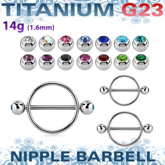 ujbnpe5 pezonera redonda acero quirurgico barbell titanio g23 bolas joya 5mm cristal bisel al por mayor