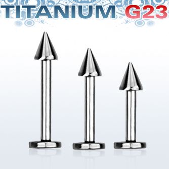 ulbcn3 titanium g23 labret with a 3mm cone length 6mm 16mm