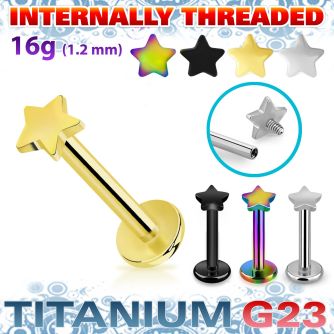 ulbin1 titanium g23 internally threaded labret 3mm flat