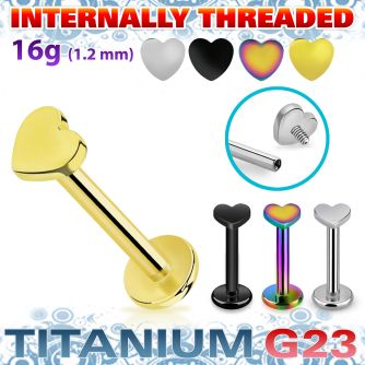 ulbin3 titanium g23 internally threaded labret 3mm flat