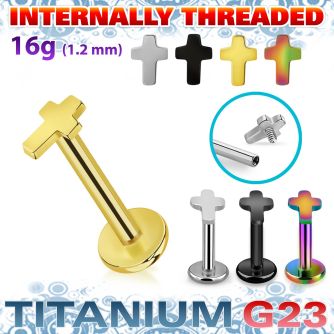 ulbin4 titanium g23 internally threaded labret 3mmby4mm flat