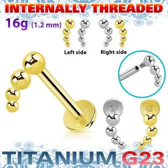 ulbin51 titanium g23 labret four balls curve top internal