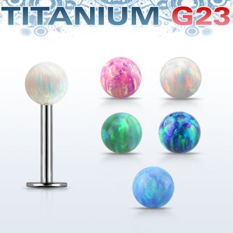 ulbop4s titanium g23 labret with a 4mm synthetic opal ball