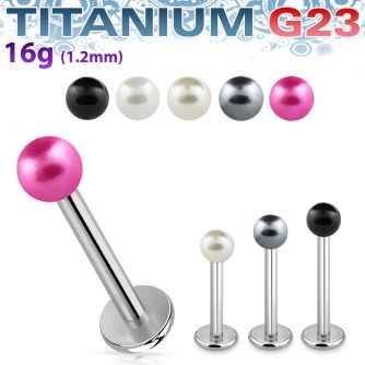 ulpr3 titanium g23 1 2mm labret with 3mm faux pearl ball