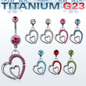 umcdhrc1 piercing ombligo titanio g23 bolas joya engasta bisel 5mm 8mm corazon dentro marco corazon cristal colgado 10mm distribuidor mayorista