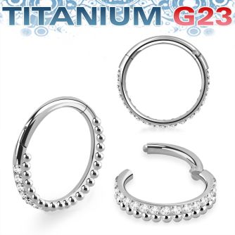usgsh43 titanium g23 hinged segment ring cnc cz chain balls