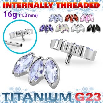 ushz23in titanium g23 top three prong marquise cz