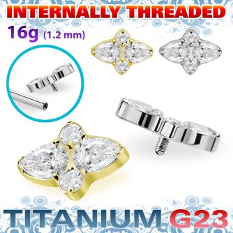 ushz31in high polished titanium g23 top two tear cz