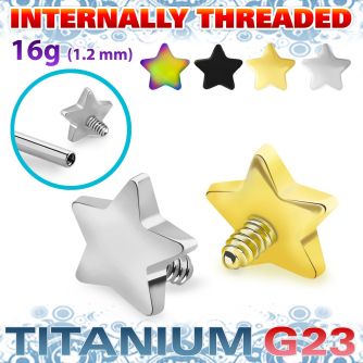 ustin titanium g23 3mm flat star shape design top for posts