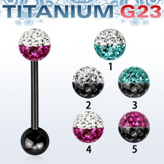 utbbfr6e anodized titanium barbell w 6mm 2 color ferido ball