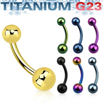 utbns anodized titanium g23 belly banana with 5 6mm ball