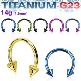 utcbcn anodized titanium g23 circular barbell with 4mm cones
