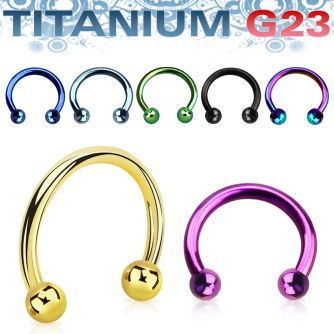 utcbeb25 anodized titanium g23 circular barbell with 2 5mm balls