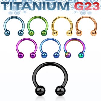 utcbeb anodized titanium g23 circular barbell with 3mm balls