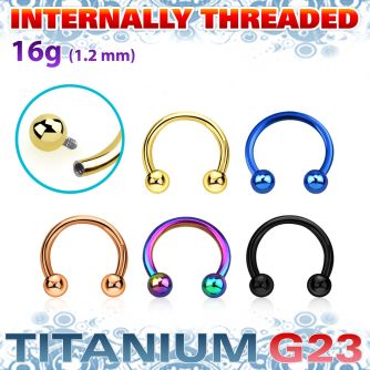 utcbebin pvd plated titanium circular barbell balls internal