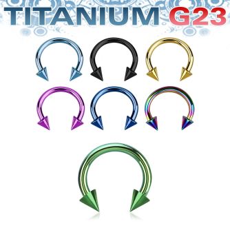 utcbecn anodized titanium g23 circular barbell with 3mm cones