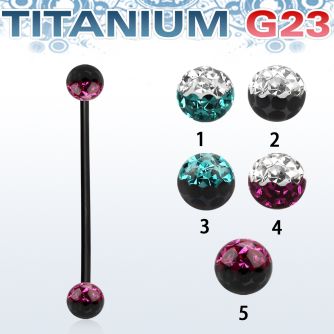 utinfr5e barbell industrial titanio g23 anodizado bolas multi cristal 5mm colores al por mayor