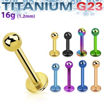 utlbb3 anodized titanium g23 labret with a 3mm ball