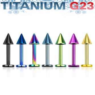 utlbcn3 anodized titanium g23 labret with a 3mm cone