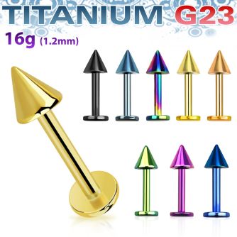 utlbcn4s anodized titanium g23 labret with a 4mm cone