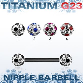 utnpfr5a barbell pezon titanio g23 anodizado bolas multi cristal pegadas ferido 5mm puntos mayorista